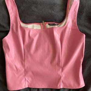 Bubblegum Leather Top